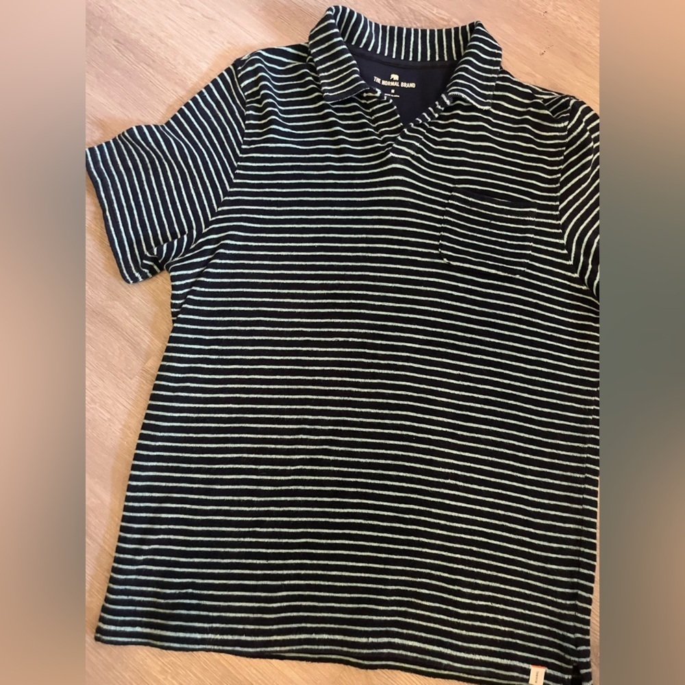 Normal Brand Terry Cotton Striped Polo - Picture 3 of 7
